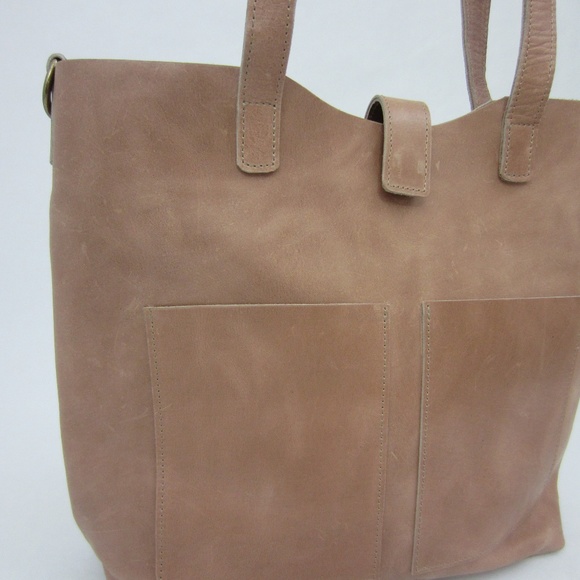 Leather Large Tote Bag Dusty Rose - Ethically Made - Picture 5 of 8